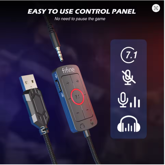 FIFINE Headset,3.5 mm jack&USB Headphone