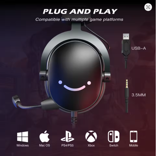 FIFINE Headset,3.5 mm jack&USB Headphone
